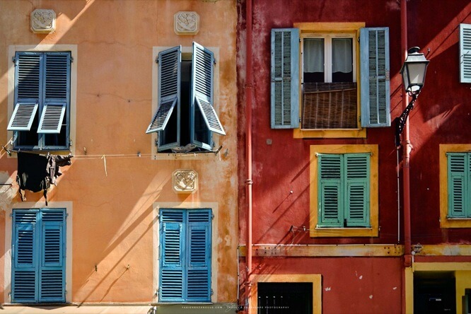 Colorful facade in the old Nice