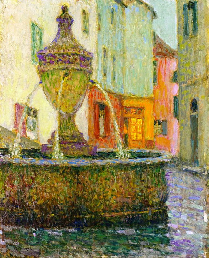 St Paul de Vence by Henri Le Sidaner La Fontaine French Riviera Paintings