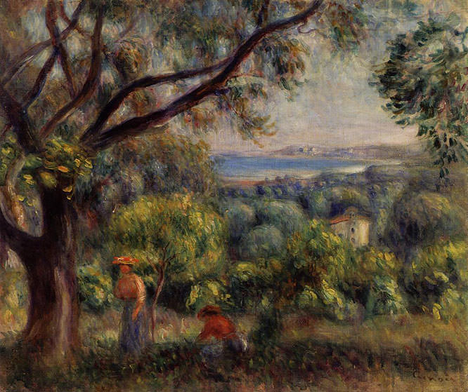 Cagnes Landscape (aka View of Collettes) 1895 by Pierre Auguste Renoir