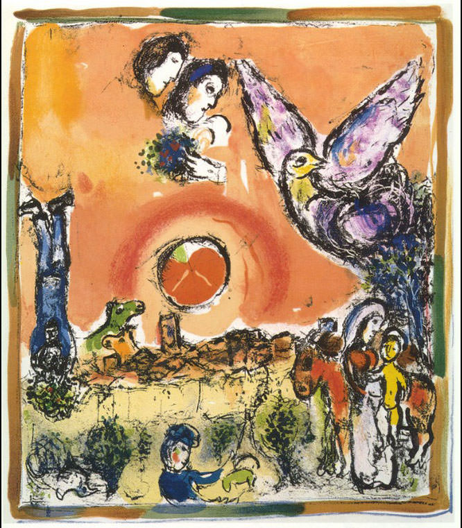 Sun over Saint-Paul de Vence by Marc Chagall French Riviera Paintings