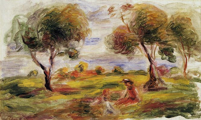 Landscape with Figures at Cagnes 1916 by Pierre Auguste Renoir