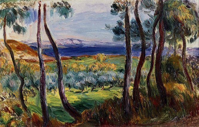 Pines in the Vicinity of Cagnes 1910 by Pierre Auguste Renoir