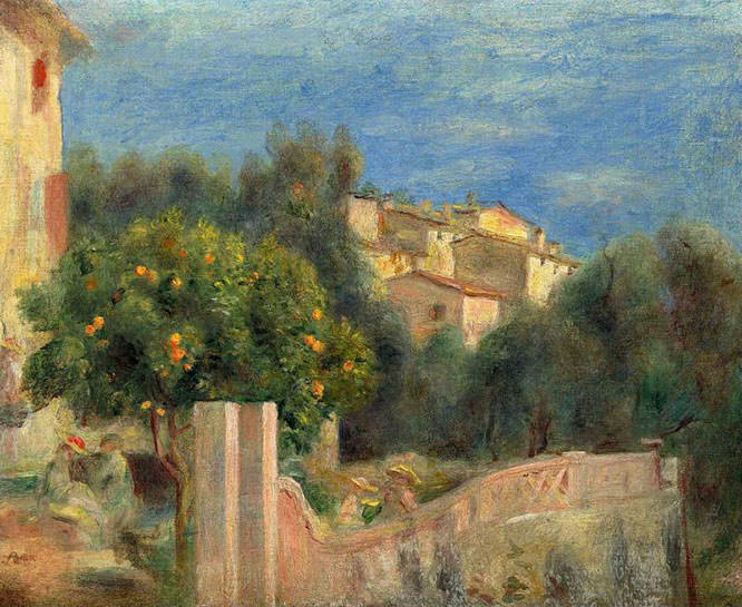 The Artist`s House in Cagnes by Pierre Auguste Renoir