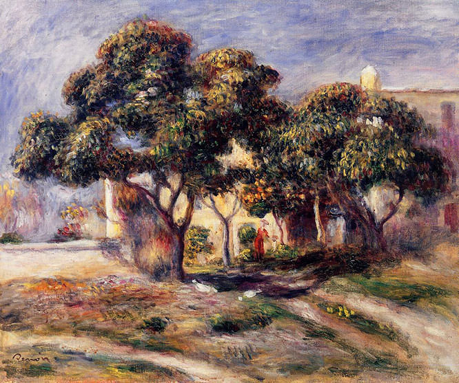 Medlar Trees Cagnes 1908 by Pierre Auguste Renoir
