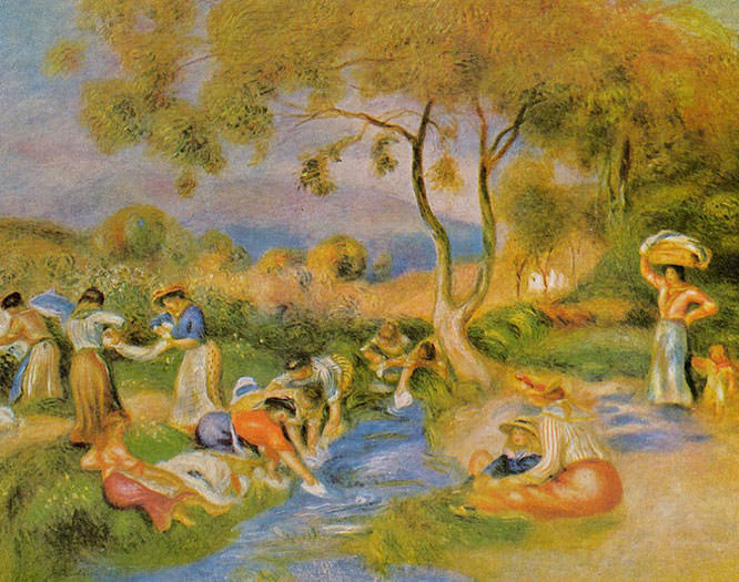 Laundresses at Cagnes 1912 by Pierre Auguste Renoir