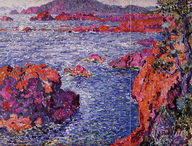 Rocks at Antheor by Theo van Rysselberghe French Riviera Paintings