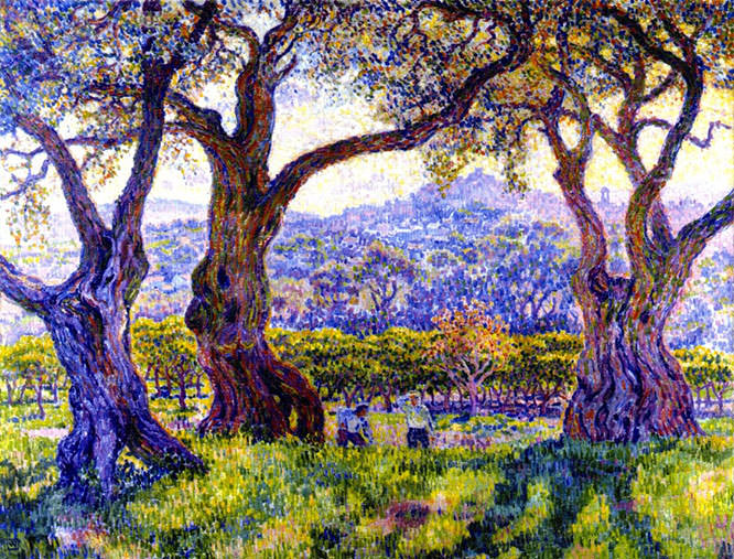 Olive trees by Theo van Rysselberghe French Riviera Paintings
