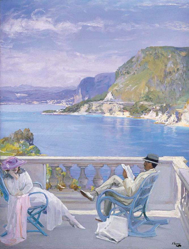 On the riviera by Sir John Lavery French Riviera Paintings
