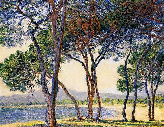 Trees by the Seashore at Antibes by Monet French Riviera Paintings