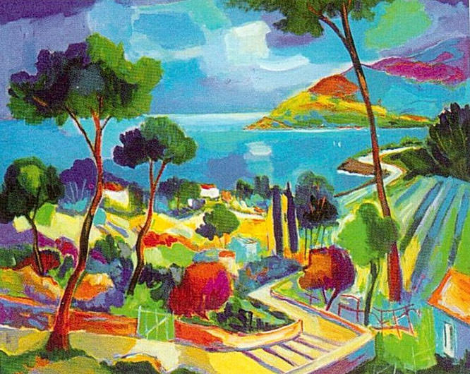 L'Escalier a Theoule by Jean-Claude Picot French Riviera Paintings