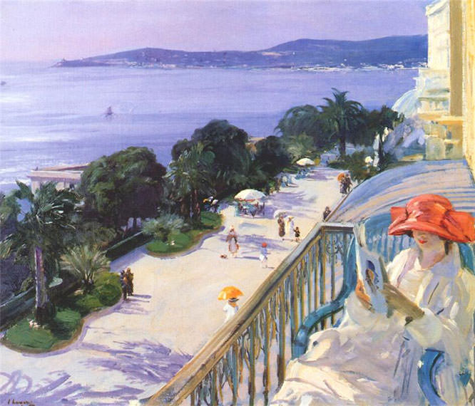La Terraza by Sir John Lavery French Riviera Paintings