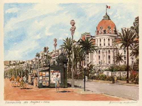 Nice - Promenade des Anglais by Philip Martin French Riviera Paintings