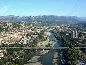 Le Var au niveau de Nice et de Saint-Laurent-du-Var