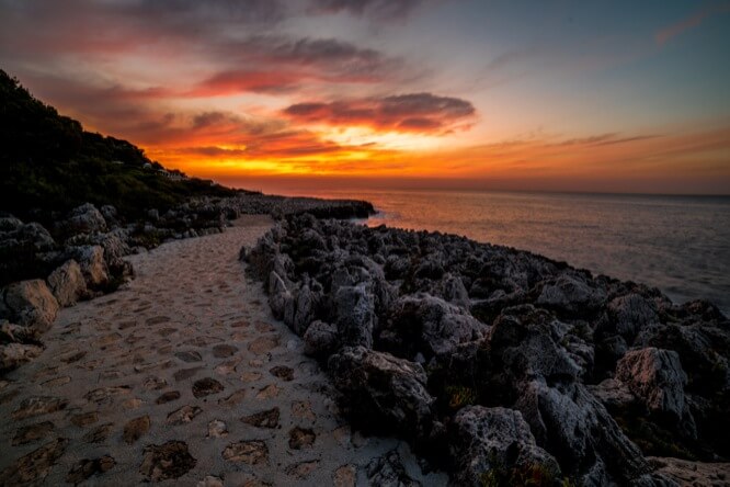 Sunrise on St-Jean-Cap-Ferrat public coastal path