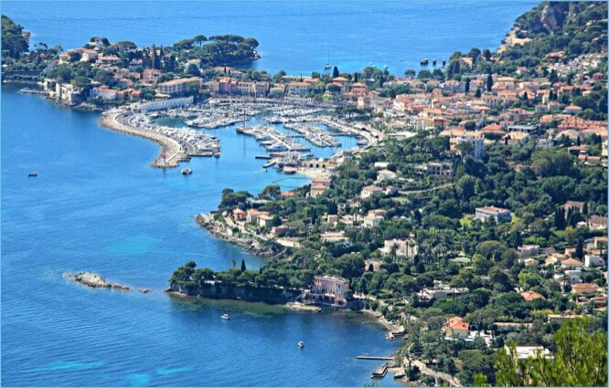The village of St-Jean-Cap-Ferrat seen from Grande Corniche