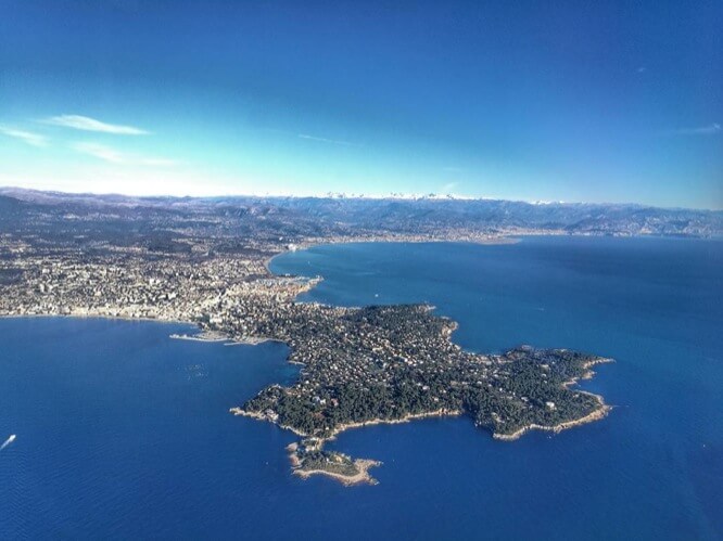Aerial view of St-Jean-Cap-Ferrat French Riviera