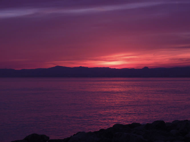 View of Antibes from Port of Saint Laurent du Var French Riviera