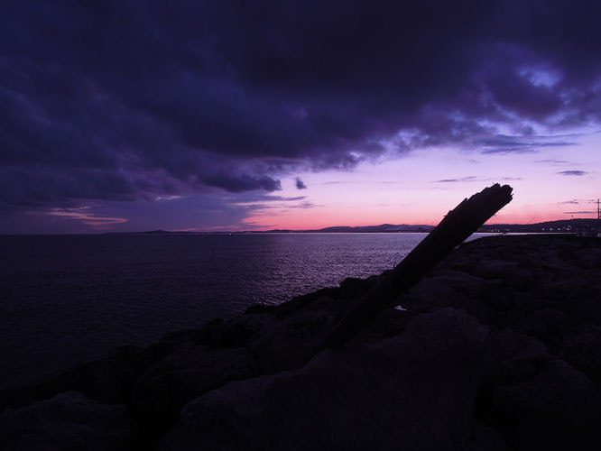 Cap d'Antibes sunset from Saint Laurent du Var French Riviera
