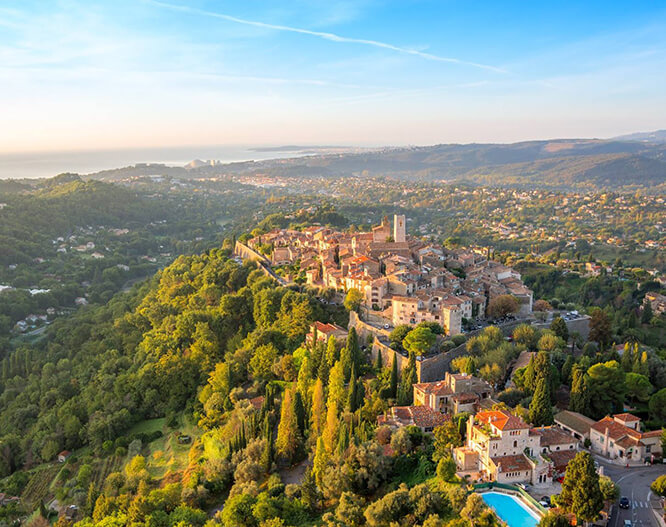 Aerial view of Saint-Paul-de-Vence, French Riviera