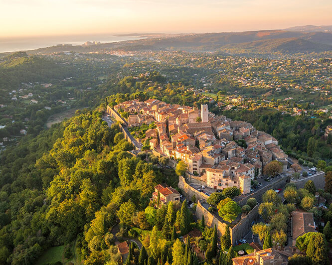Aerial view of Saint-Paul-de-Vence, French Riviera