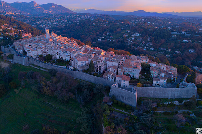 Aerial view of Saint-Paul-de-Vence, French Riviera