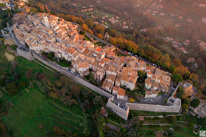 Aerial view of Saint-Paul-de-Vence, French Riviera