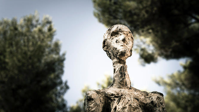 Giacometti sculpture in Fondation Maeght, French Riviera
