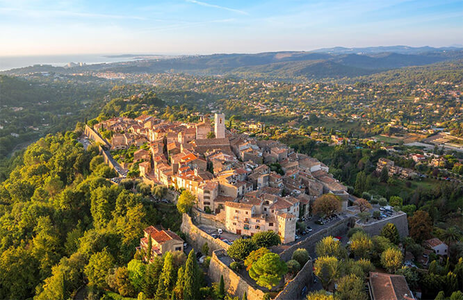 Aerial view of Saint-Paul-de-Vence, French Riviera