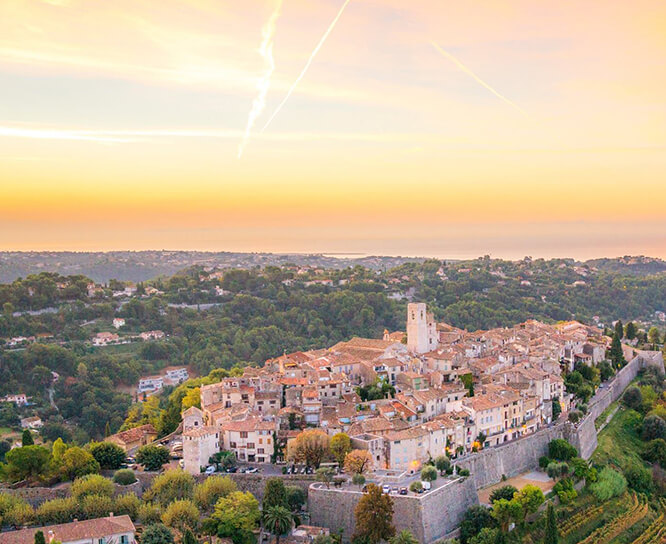Aerial view of Saint-Paul-de-Vence, French Riviera