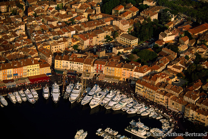 Aerial view of the Port of Saint Tropez, French Riviera