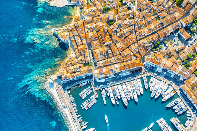 Aerial view of Saint Tropez, French Riviera