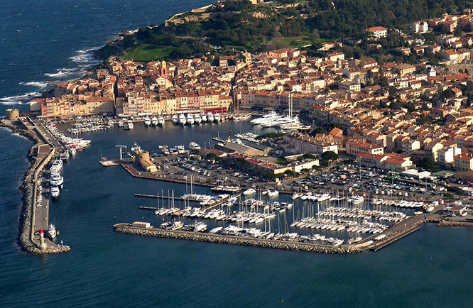 Aerial view of the Port of Saint Tropez, French Riviera