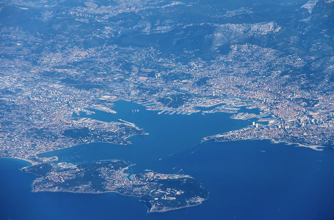 Golfe de St Tropez aerial view French Riviera