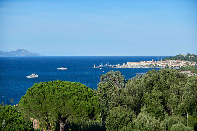 Port of St Tropez view from a luxurious property in Gassin French Riviera