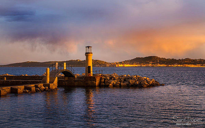 Port with view on St Tropez, French Riviera