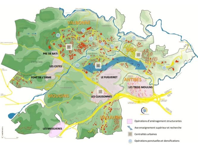 Map of Sophia Antipolis French Riviera