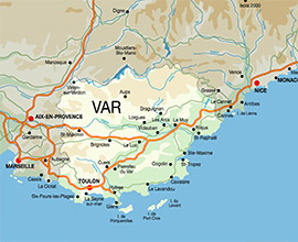 Map of communes du Var