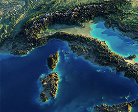 French Riviera Relief Map