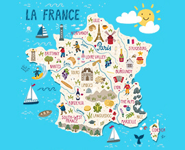 Vector stylized Map of the French Regions