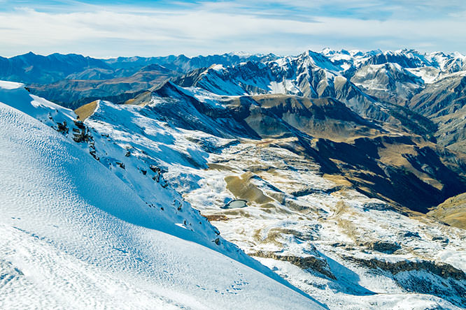 First snow in the mountains Valberg French Riviera