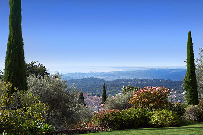 Nice view of the coast from the heights of Vence, French Riviera