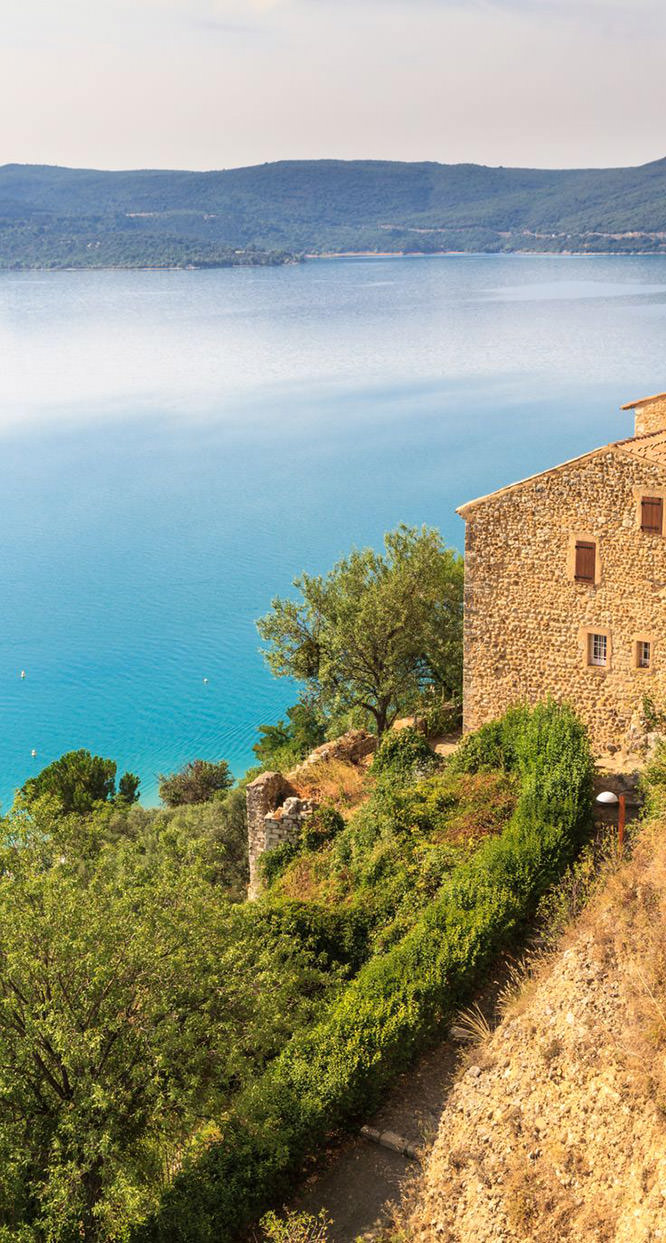 View over Lac de Ste Croix French Riviera
