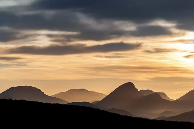 South view from the route des cretes du Verdon with the rising sun
