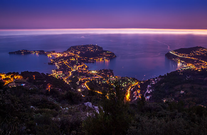 Villefranche-sur-Mer at dusk French Riviera
