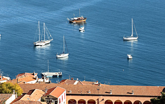Aerial view of Villefranche-sur-mer