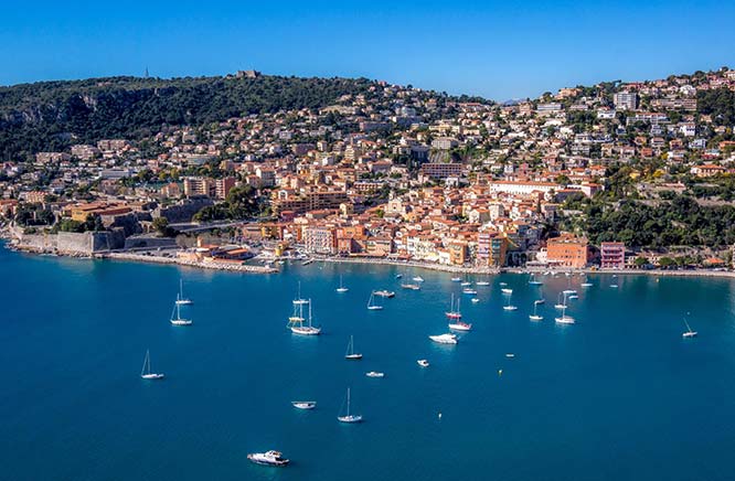Aerial view of Villefranche-sur-mer
