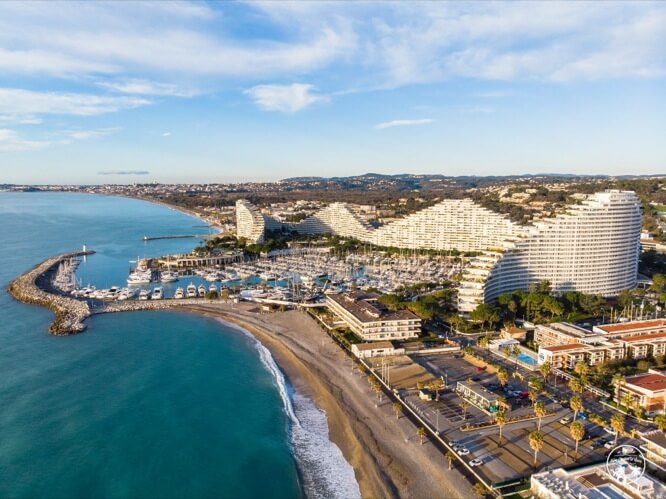 Aerial view of Marina Baie des Anges