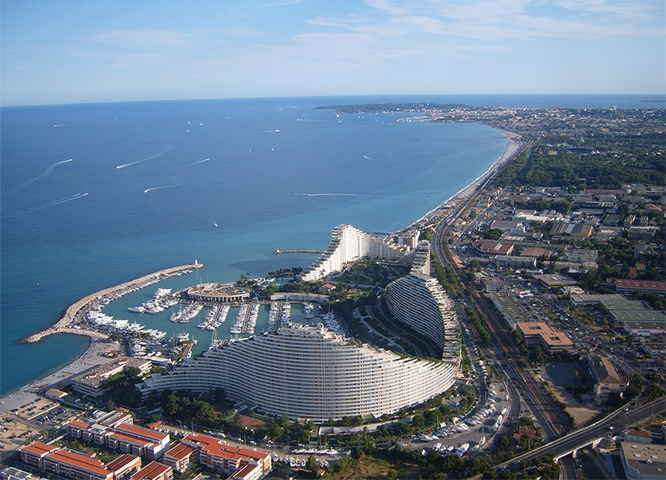 Marina Baie des Anges aerial view Villeneuve Loubet French Riviera