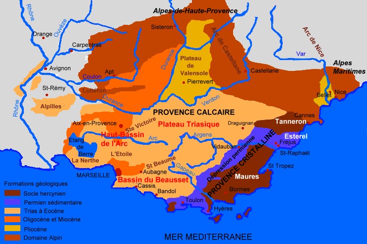Carte géologique de la Provence