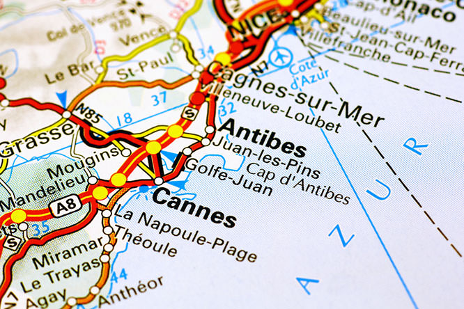 Cagnes-sur-Mer on a map